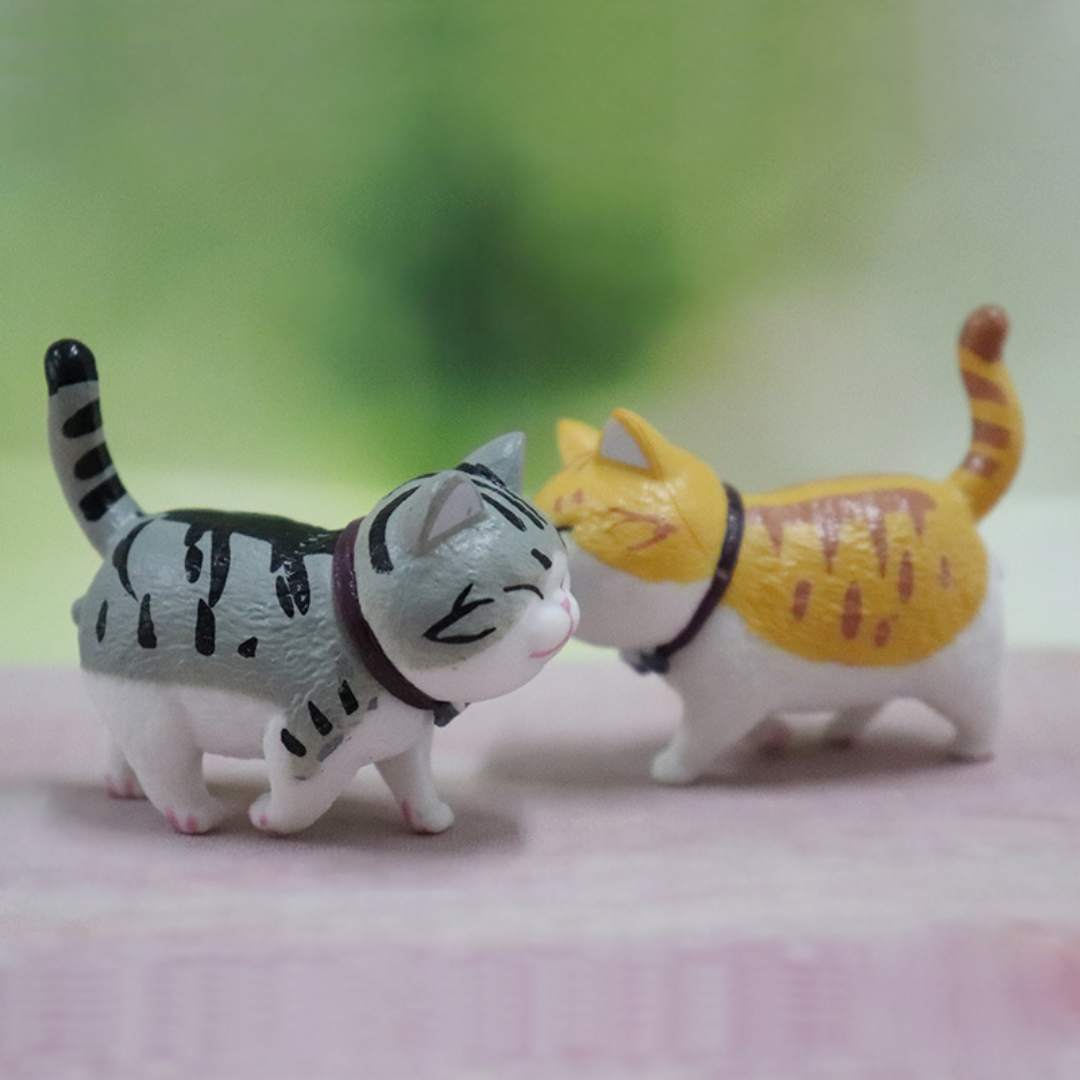 9 Pcs Cat Figurine Set