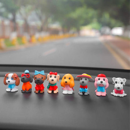 Delightful 8 Pcs Dog Figurine Set