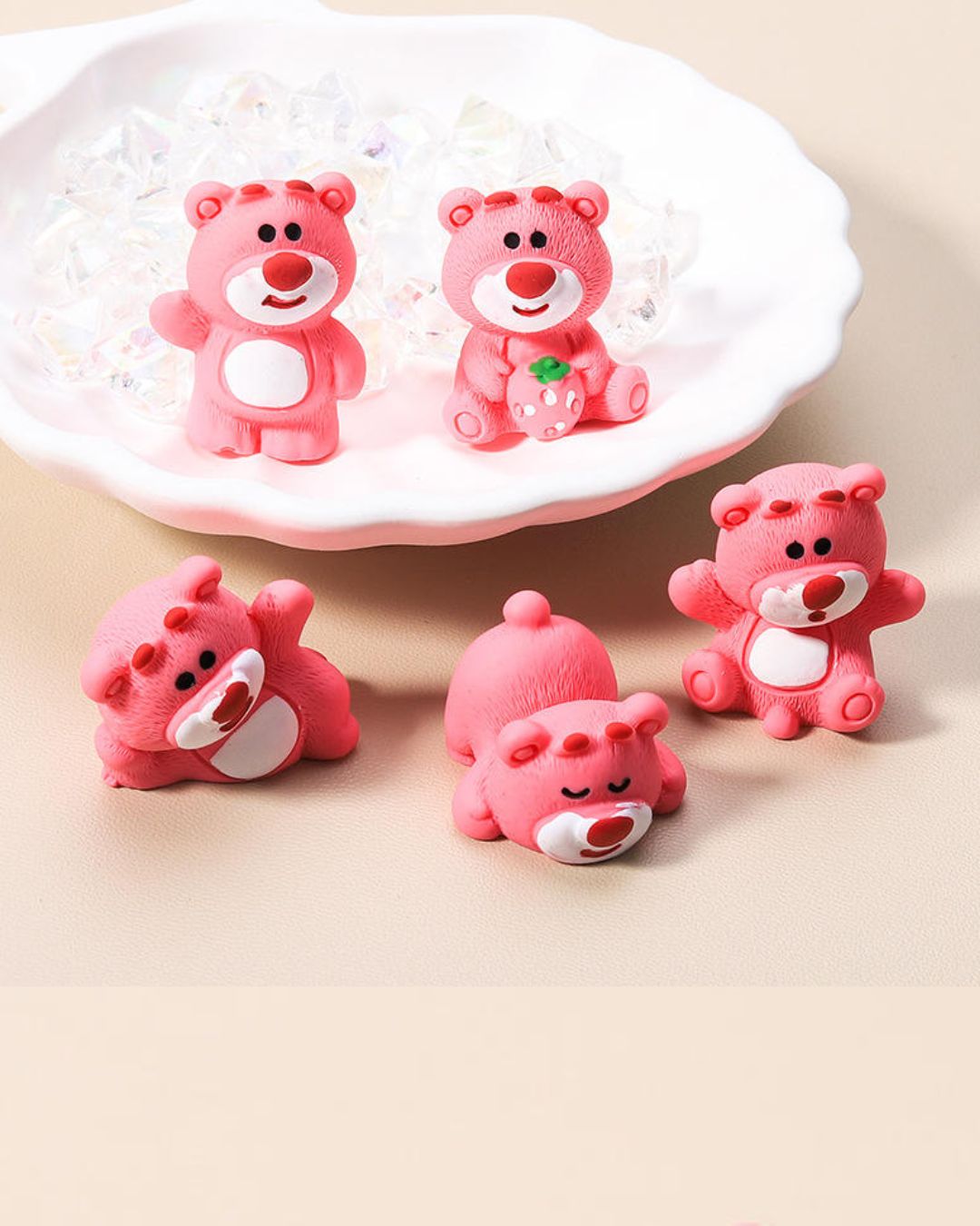 Cheerful Pink Bear Miniature